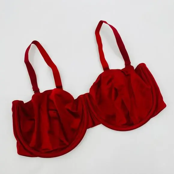 CUUP the balconette 38G red satin bra
